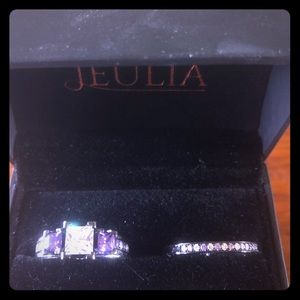 Sapphire and Amethyst Wedding Set